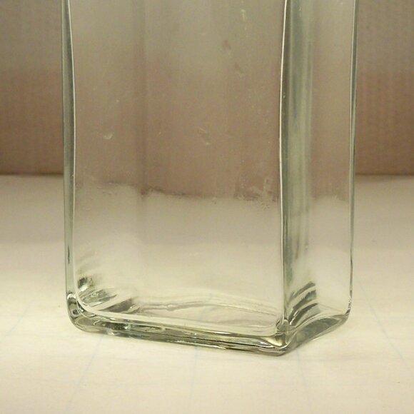 Vintage Travel Glass Square Flask 6.5" Tall - Picture 3 of 6